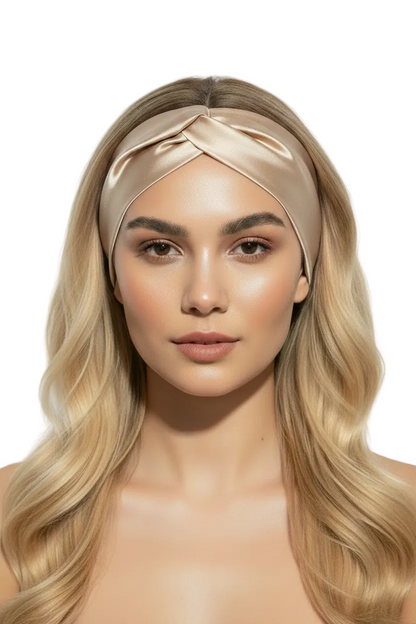 Beige Silk Hair Band