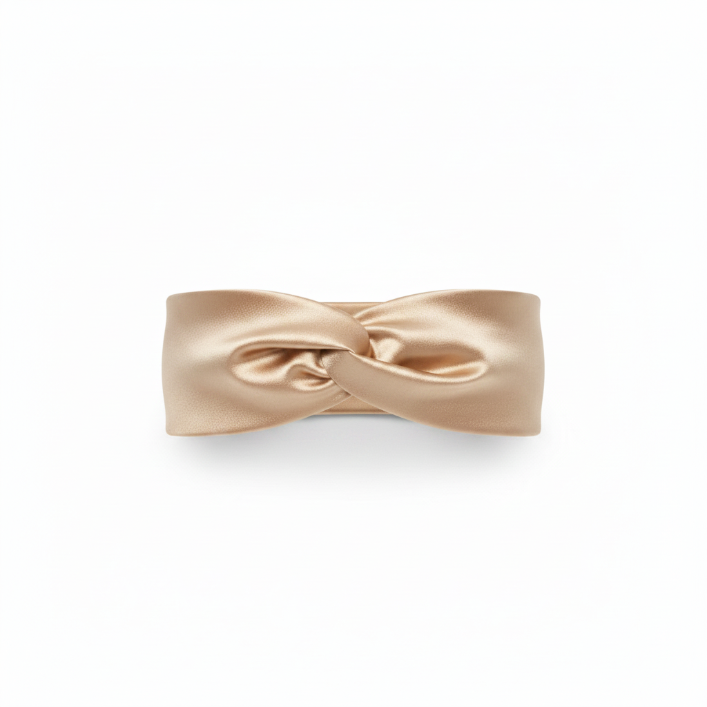 Beige Silk Wide Bandeau