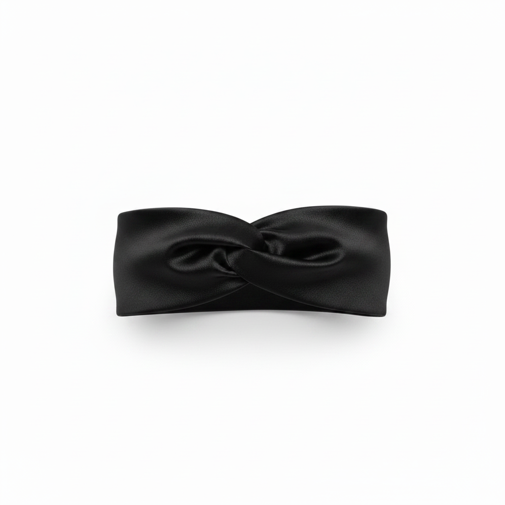 Black Silk Wide Bandeau